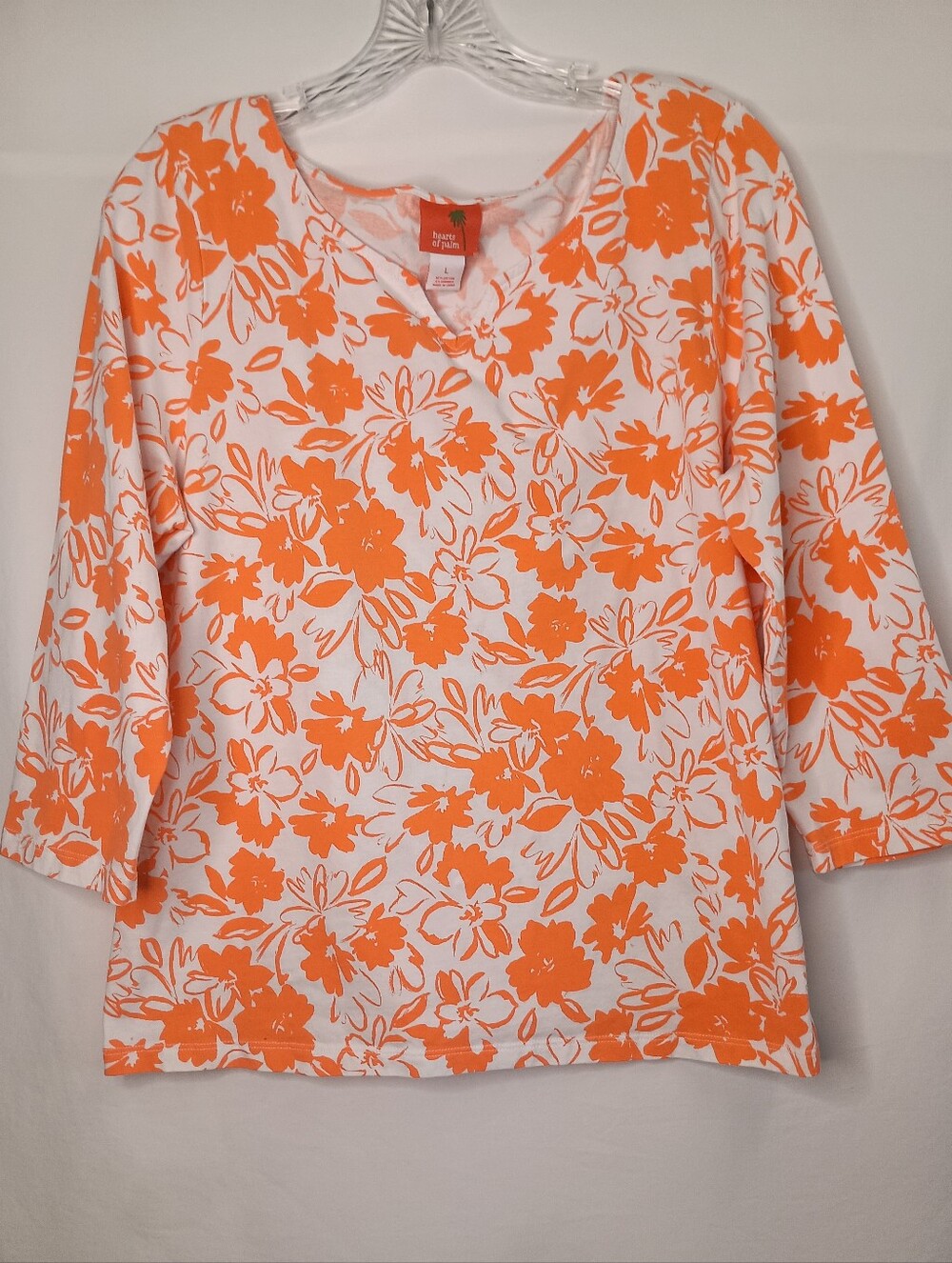 Women's Size Large 100% Cotton Floral Print Soft Lightweight Tennis Prep Resort - Picture 2 of 10